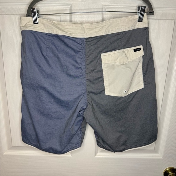 RVCA Men's Swim Board Shorts - Blue and Gray Size 34 Waist GUC - Picture 4 of 7